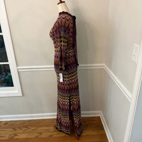 NWT $228 Free People Good Vibrations Retro knit maxi dress- Size XS - Picture 3 of 7